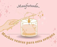 a hand holding a toothbrush over a lit candle with stars around it and the words muchas ventas para esta sema written in spanish