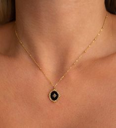 Maelle Necklace – JacqMaria Jewelry Black Prom Dress Gold Jewelry, Vintage Gold Jewelry Aesthetic, Edgy Gold Jewelry, Vintage Necklace Aesthetic, Vintage Jewelry Aesthetic, Gold And Black Jewelry, Black And Gold Jewelry, Gold Necklace Vintage, Black And Gold Necklace