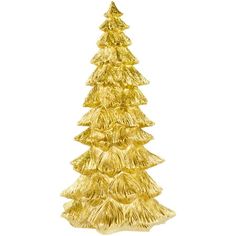 a gold christmas tree on a white background