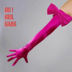 Iconic satin magenta pink gloves with big bow, these are 58cm long gloves with a bow. Aim for a more glamorous style and wear them to your bachelorette party, birthday party, dinner party. Also, they are perfect for hen-do Party ! Spice up your wedding reception outfit or wear them with your favorite Evening dress, Wedding gown or Party costumes.  Fabric: Satin  Color Choices: 1) Magenta Pink, 2) White, 3) Black, 4) Light pink  Size: One size.  ** you can measure the size of your palm, if the ci Gloves Steampunk, Gown Gloves, Steampunk Gloves, Party Gloves, Mules Outfit, Wedding Reception Outfit, Reception Outfit, Costume Gloves, Evening Gloves