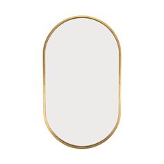 an oval mirror on a white background