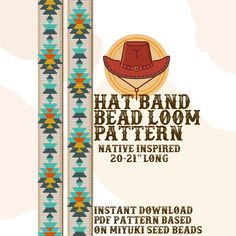 an advertisement for the hat band loom pattern native inspired 20 - 21 - long