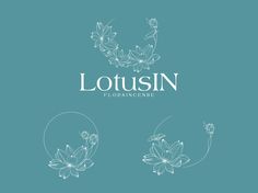 the logo for lotusin florisancene is shown in white on a blue background