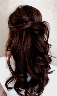 Simple Bridal Hairstyle, Bridesmaid Hair Half Up, Super Hair, Wedding Hairstyles Half Up Half Down, Trendy Wedding Hairstyles, Long Brown Hair, Trendy Hair Color