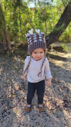 This is a small toddler size, hand-crocheted deer hat with cute little ears and antlers. Perfect for fall or winter.  This woodland creature beanie is made to order. Handmade with soft, plush durable acrylic yarn. Care: Hand wash lay flat to dry. Deer Hat Crochet, Crochet Animal Hat, Crochet Holiday Gifts, Cat Ears Cap, Wolf Hat, Crochet Animal Hats, Reindeer Hat, Crochet Coffee Cozy, Amazing Christmas Gifts