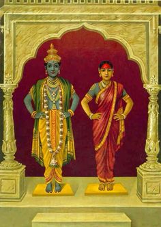 Vithoba Rakhumai, Ravivarma Paintings, Divine Couple, Raja Ravi Varma, Temple Art, Lord Vishnu Wallpapers, Om Namah Shivaya, Tanjore Painting