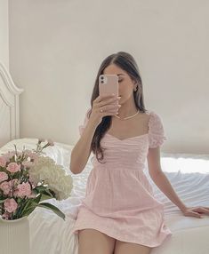 Cute Pink Dress Girly, Pink Glam Aesthetic Outfits, Trendy Pink Outfits, Pink Summer Dress Aesthetic, Pink Outfit For Birthday, Cute Pink Outfit Ideas, Outfits Vestido Rosa, Girly Aesthetic Pictures, Pink Feminine Outfits