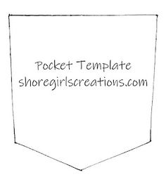 a black and white drawing of a pocket with the words pocket template on it