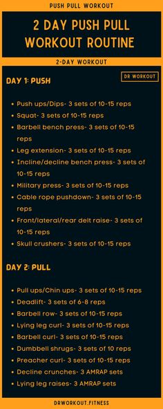 the workout schedule for two day push pull