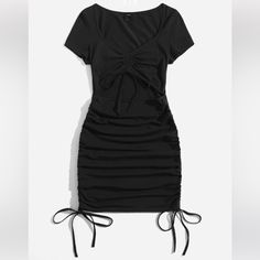 Shein Cut Out Ruched Bodycon Dress Size M Never Worn Length Is Adjustable Pencil Pattern, Tight Dress Outfit, Stylish Short Dresses, Cute Dress Outfits, Looks Party, Cut Out Dress, Shein Dress, Easy Trendy Outfits, Ruched Bodycon Dress