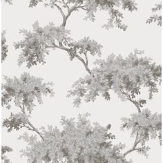 a wallpaper with trees in grey and white