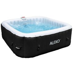 an inflatable swimming pool with the word aleko written on it's side