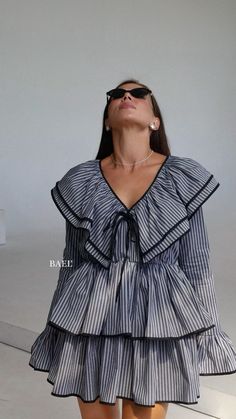 Wrap Around Dresses, Fall Collection 2024, Terend2024 Style, Summer Plaid Dress With Ruffles, Chic Plaid Ruffle Dress, Casual Tiered Patchwork Dress, Casual Striped Patchwork Dress, Summer Plaid Ruffle Mini Dress, Classy Dress