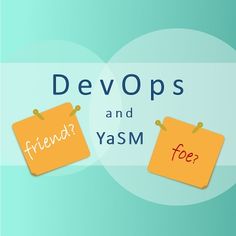 two pieces of paper with the words devops and yasm written on one side