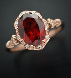 Red Diamond Ring, Oval Halo Engagement Ring, Vintage Inspired Engagement Rings, Garnet Engagement Ring, Engagement Rings Vintage Halo, Engagement Ring Vintage, Pave Engagement Ring, Sapphire Engagement Ring Blue, Ruby Engagement Ring