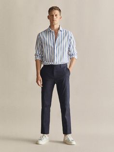 Vedere tutto - Pantaloni - COLLEZIONE - UOMO - Massimo Dutti - Italia Summer Business Outfits Men, Men’s Casual Wedding Guest Attire, Mens Smart Casual, Masculinity Quotes, Mens Business Casual, Mens Work Outfits, Quotes Empowering, Smart Casual Work, Mens Smart Casual Outfits