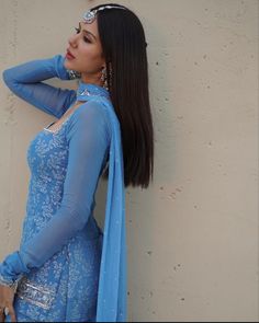 Trendy Punjabi Suits, Sharara Top, Blue Sharara, Punjabi Dress Design, Indian Traditional Wear, Simple Indian Suits, Sharara Designs, Diwali Outfits