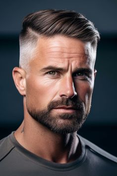 If you’re looking for a yet stylish short haircut, the Caesar cut with a hard part is an excellent choice. The addition of the part adds visual interest, while the Caesar cut suits men with thick hair textures. Click here to check out more best hairstyles for men with thick hair & high volume hair. Dapper Men Haircut, Men’s High Fade Haircut, A Fade Haircut, Men With Thick Hair, Hard Part Haircut, Top Haircuts For Men, Men Fade Haircut Short