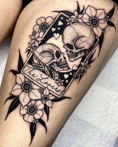 Skulls In Love Tattoo, Tara Cards Tattoo, Nature Tattoos Neo Traditional, Vfd Eye Tattoo, Top Of Hand Tattoos For Women Unique, Cool Witchy Tattoos, Tattoo Cover Up Ideas For Women Ankle, Half Sleeve Tattoos For Women Upper Arm Meaningful, Pretty Skull Tattoos For Women