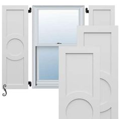 three different types of doors and windows