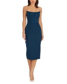 Find DRESS THE POPULATION Cosette Strapless Bodycon Dress on Editorialist. The Dress The Population Cosette Strapless Bodycon Dress features a fitted silhouette, a strapless neckline, and a corset bodice. This dress has a knee length hem and a back zipper closure. It is a perfect option for cocktail party or special occasions. Blue Party Midi Dress With Straight Neckline, Blue Midi Dress With Straight Neckline For Party, Blue Midi Dress With Fitted Bodice For Night Out, Blue Bodycon Dress With Fitted Bodice For Night Out, Blue Bodycon Dress With Fitted Bodice, Blue Dress With Straight Neckline For Cocktail, Blue Bodycon Dress With Straight Neckline, Blue Strapless Dress With Straight Neckline For Night Out, Blue Mini Dress With Straight Neckline For Cocktail