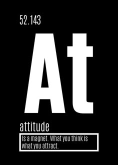 the symbol for attitude is shown on a black background with white letters and an orange rectangle