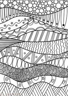 an abstract coloring page with lines and shapes