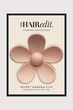 The secret to a fun and chic half- or full up do? This bloomin' flower clip. Chic soft touch matte finish Ideal for half-up styles and more Works for all hair types Flower Claw Clip, Tarte Shape Tape, Nail Polish Stickers, Shorter Hair, Shape Tape, The Secret Garden, Everyday Chic, Luxury Makeup, Garden Flower