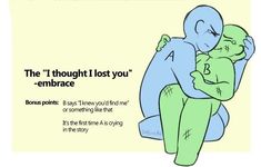 an image of two people hugging each other with the caption'the i thought i lost you embrace '