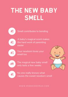 the new baby smell chart with instructions for how to use it and what to do