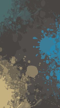 an abstract background with paint splatters in blue and brown colors, including black