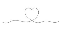 a line drawing of a heart in the shape of a wave on a white background