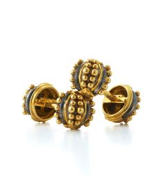 Designer Cufflinks, David Webb, Mixed Metals, Cuff Links, Gold And Silver, Cufflinks, 18k Gold, Cuff, Stud Earrings