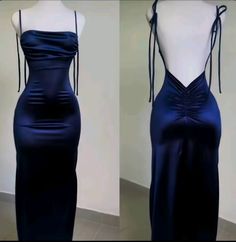 Blue Dresses Classy, Sleeveless Backless Dress With Corset Back For Formal Occasions, Tie Back Satin Dress For Prom Season Party, Tie Back Satin Dress For Prom Party, Tie Back Satin Dress For Prom Season, Satin Tie Back Dress For Party And Prom Season, Sleeveless Satin Dress With Corset Back For Evening, Satin Sleeveless Backless Dress For Prom, Sleeveless Satin Backless Dress For Prom