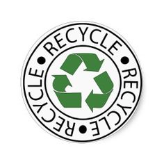 the recycle logo is shown in black and white