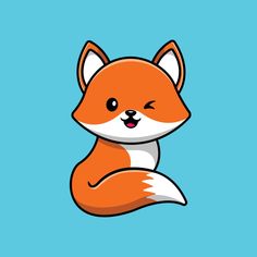 a cartoon fox is sitting on the ground