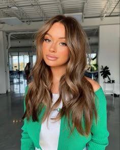 Fall 2023 Beauty Trends, Light Cappuccino Brown Hair, Warm Fall Brunette Hair, Chocolate Honey Hair, Light Chocolate Brown Hair With Highlights, Bronze Brunette Hair, Fall Light Brown Hair, Golden Chocolate Brown Hair, Chocolate Light Brown Hair