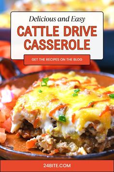 the cover of delicious and easy cattle drive casserole