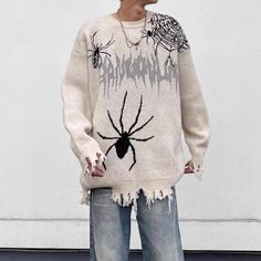 Take your look to the heights with the High Street Spider Family Sweater. Its eye-catching design will add a touch of daring to your wardrobe. Enjoy the winter in style while you conquer the urban spider web. Beat the chill with a statement piece that never skips a beat. Features: -52%Acrylic 28%Nylon 20%Polyester -Ribbed Cuffs And Hem -Spider embroidery design -Dropped Shoulder -Regular fit -Unisex street style Spider Embroidery, Spider Family, Family Sweater, The Heights, Free Socks, Free Bracelet, Basic Long Sleeve, Fashion App, Pattern Sweater