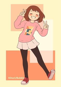 Ochako Aesthetic, Ochaco Fanart, Uraka Ochaco, Midoriya Izuku, Oc Ideas, Pretty Stuff, Cute Art Styles