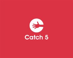 a red background with the words catch 5 and an image of a hand reaching out