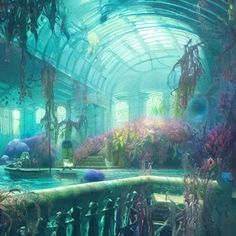 an underwater garden with lots of plants and flowers