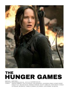 the movie poster for the film the hunger games with an image of a woman holding a bow