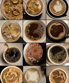 there are many different types of coffees in cups