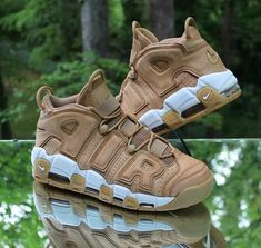 Nike Air More Uptempo Flax 96 PRM Men’s Size 10 Wheat Gum AA4060-200 #Nike #BasketballShoes Nike Uptempo, Nike Air More Uptempo, Nike Air More, Nike Max, Sneaker Lovers, Nike Classic