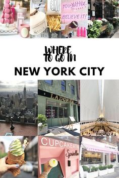 new york city collage with the words where to go in new york city