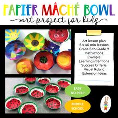 an advertisement for paper mache bowl art project