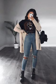 Moda Grunge, Winter Mode Outfits, Best Jeans For Women, Street Style Grunge, Grunge Style, Edgy Outfits