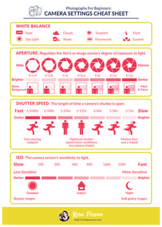 an info sheet showing the different types of cameras and how they use them to take pictures