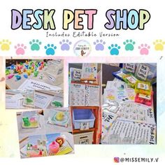 the desk pet shop is open and ready to be used for children's activities